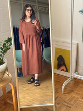 3/4 SLEEVE HARVEST DRESS (Rust)